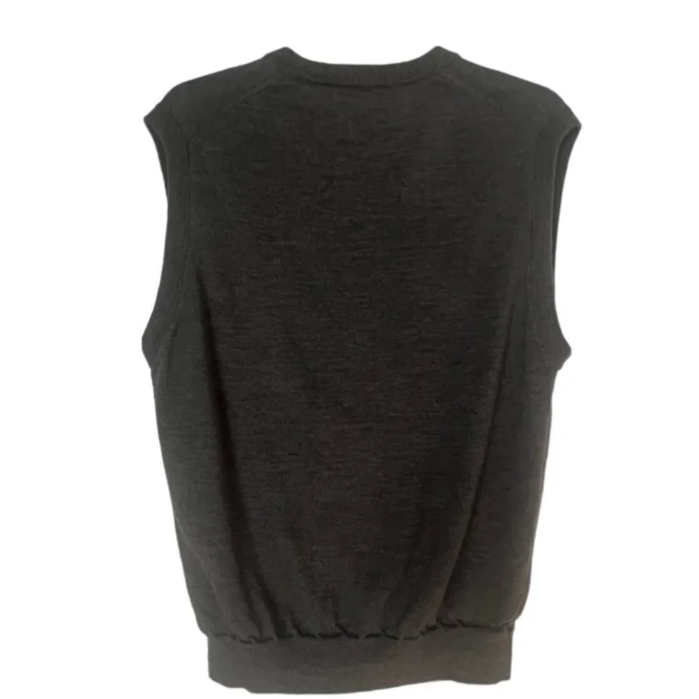 Joseph & Lyman Men's 100% Italian Merino Wool Gray V-Neck Sweater Vest sz L